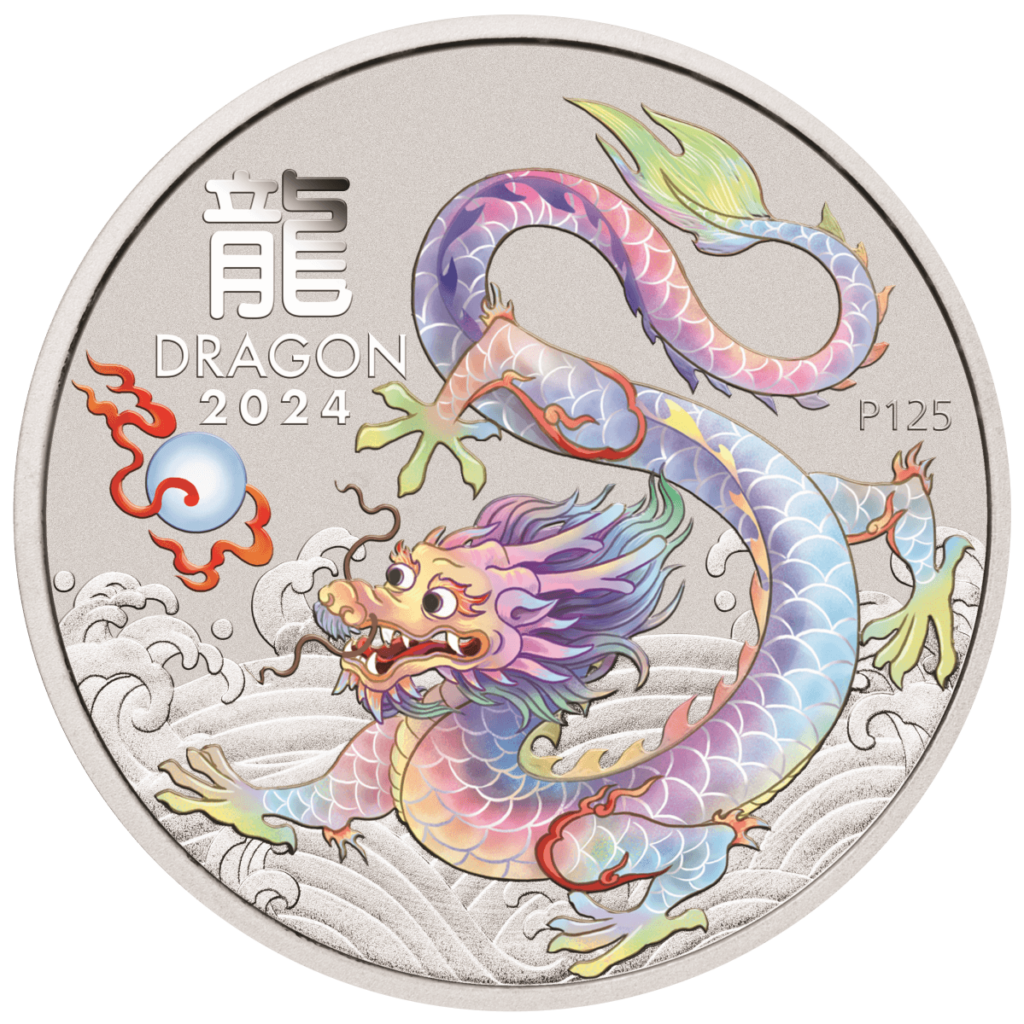 2024 Australia Lunar Series III Year of the Dragon 1/2 oz Silver 10 Coin Set