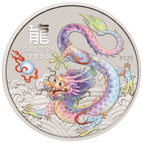 2024 Australia Lunar Series III Year of the Dragon 1/2 oz Silver 10 Coin Set