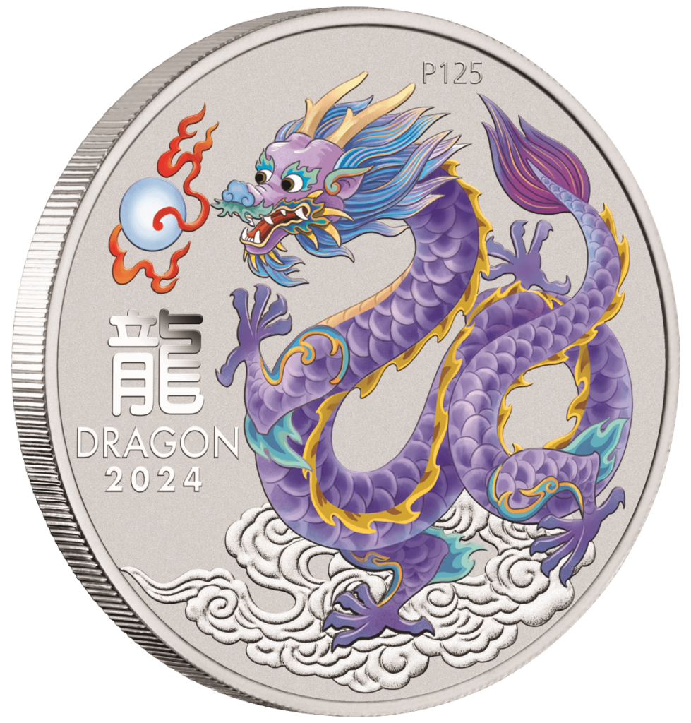 2024 Australia Lunar Series III Year of the Dragon 1/2 oz Silver 10 Coin Set