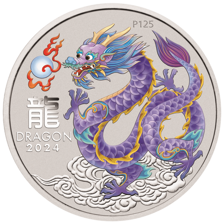 2024 Australia Lunar Series III Year of the Dragon 1/2 oz Silver 10 Coin Set