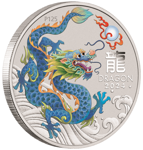 2024 Australia Lunar Series III Year of the Dragon 1/2 oz Silver 10 Coin Set