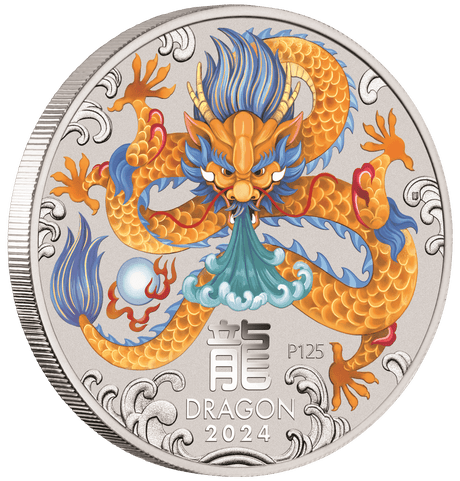2024 Australia Lunar Series III Year of the Dragon 1/2 oz Silver 10 Coin Set