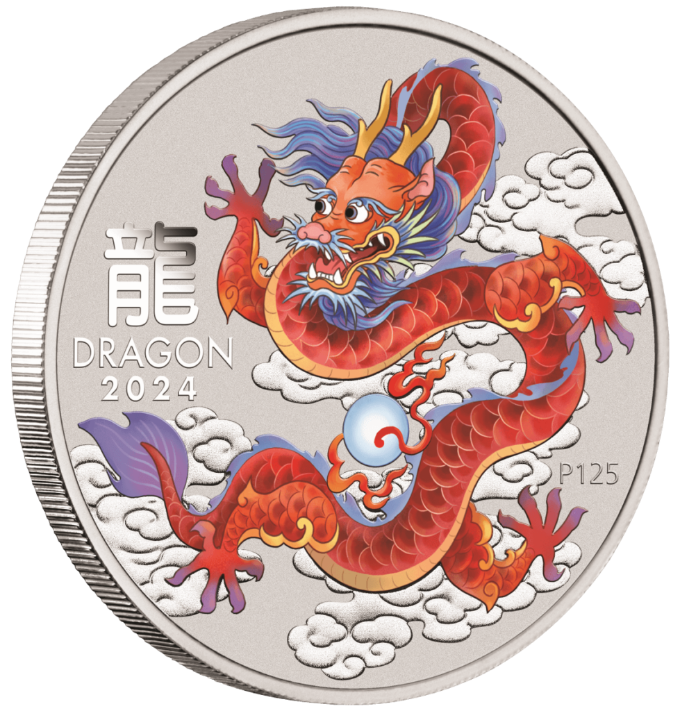 2024 Australia Lunar Series III Year of the Dragon 1/2 oz Silver 10 Coin Set