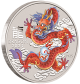 2024 Australia Lunar Series III Year of the Dragon 1/2 oz Silver 10 Coin Set