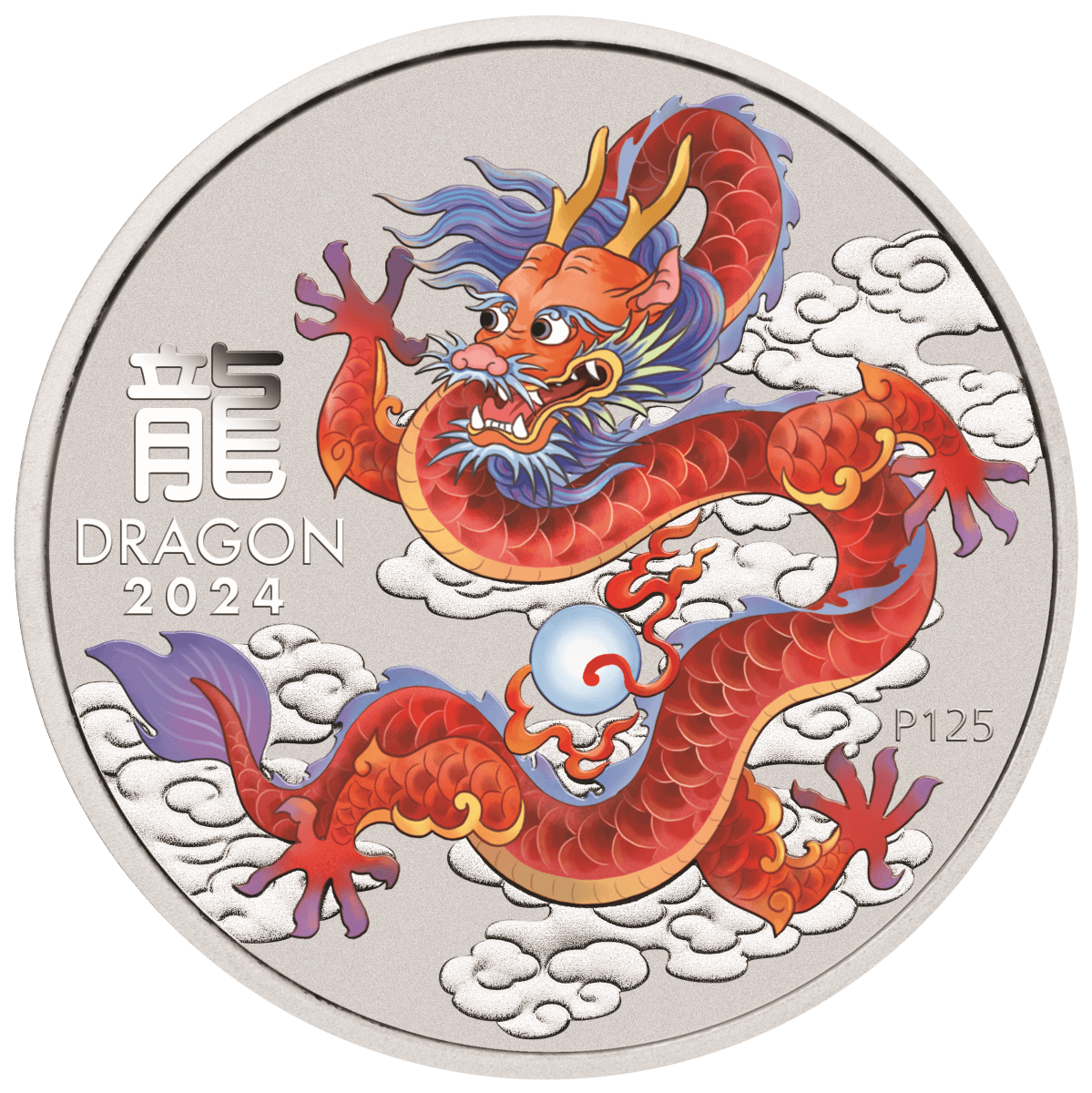 2024 Australia Lunar Series III Year of the Dragon 1/2 oz Silver 10 Coin Set