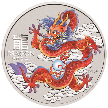 2024 Australia Lunar Series III Year of the Dragon 1/2 oz Silver 10 Coin Set