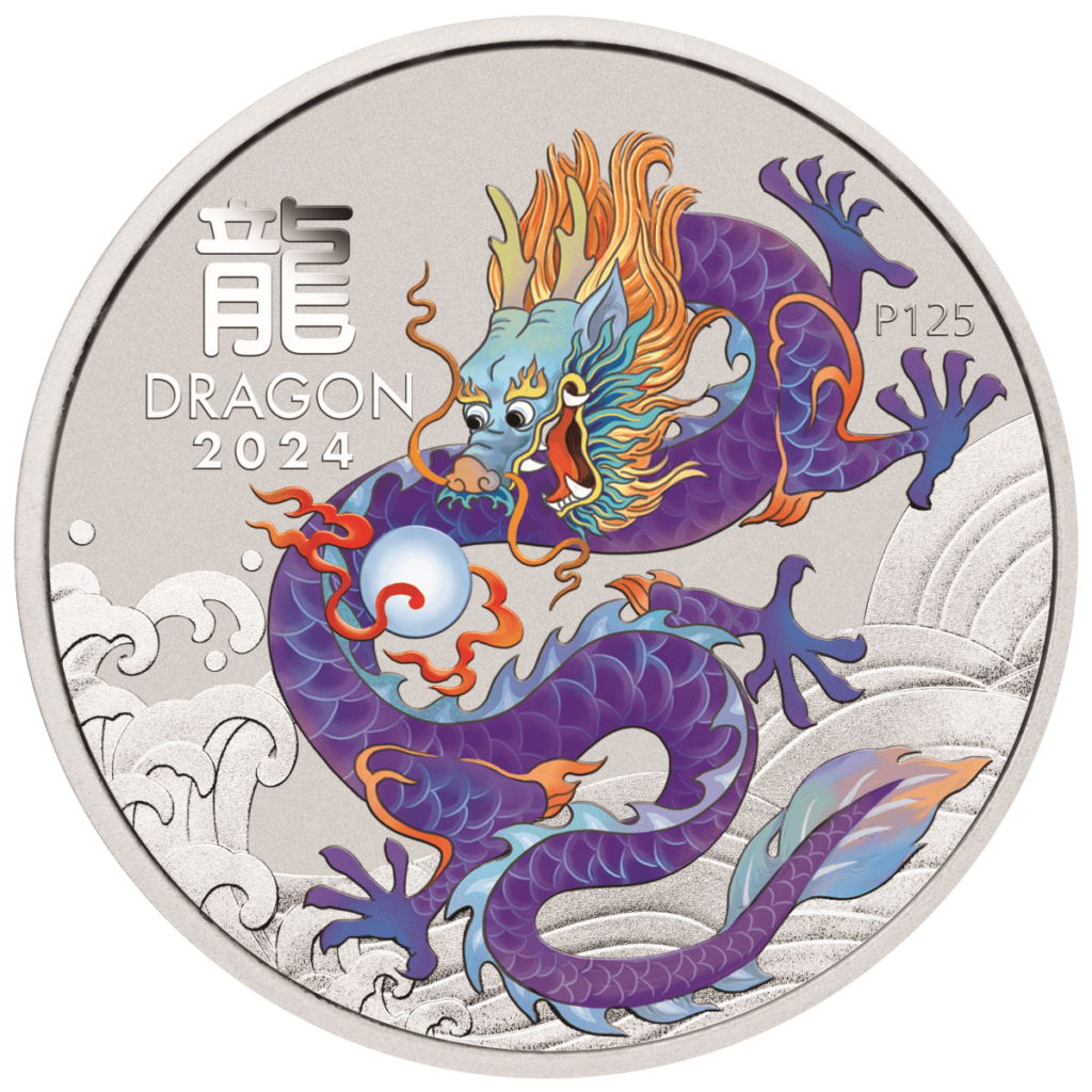2024 Australia Lunar Series III Year of the Dragon 1/2 oz Silver 10 Coin Set