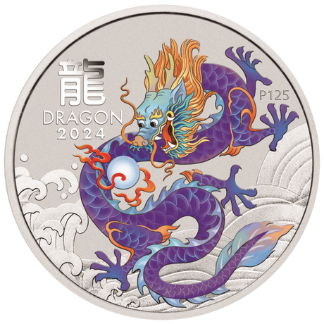2024 Australia Lunar Series III Year of the Dragon 1/2 oz Silver 10 Coin Set