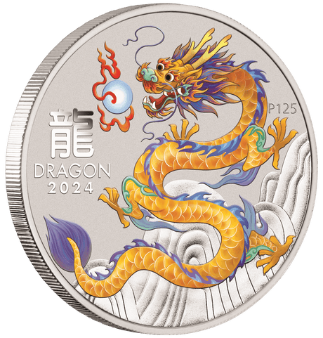 2024 Australia Lunar Series III Year of the Dragon 1/2 oz Silver 10 Coin Set