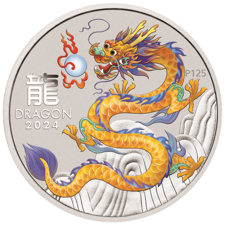 2024 Australia Lunar Series III Year of the Dragon 1/2 oz Silver 10 Coin Set