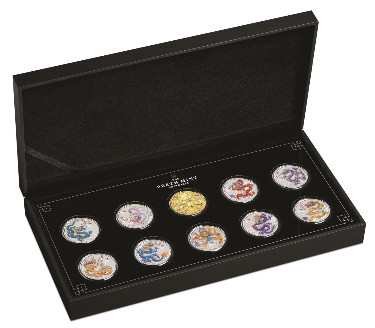 2024 Australia Lunar Series III Year of the Dragon 1/2 oz Silver 10 Coin Set