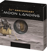 2024 Barbados $5 55th Ann. Moon Landing 1oz .999 Gold Plated Silver Antiqued Spherical Coin