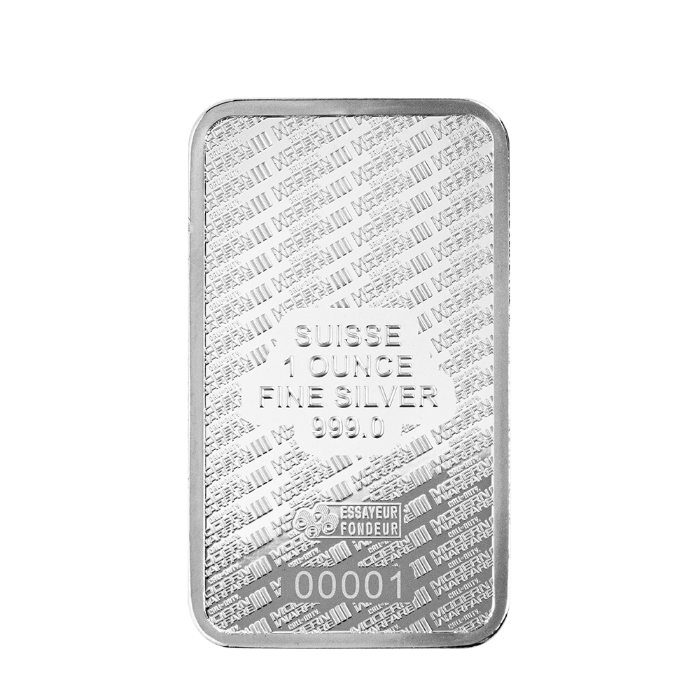 Switzerland PAMP 2024 WWII Call of Duty Modern Warfare 20th Anniversary Proof-Like Bar 1 oz .999 Silver with Pendant Frame / Bezel
