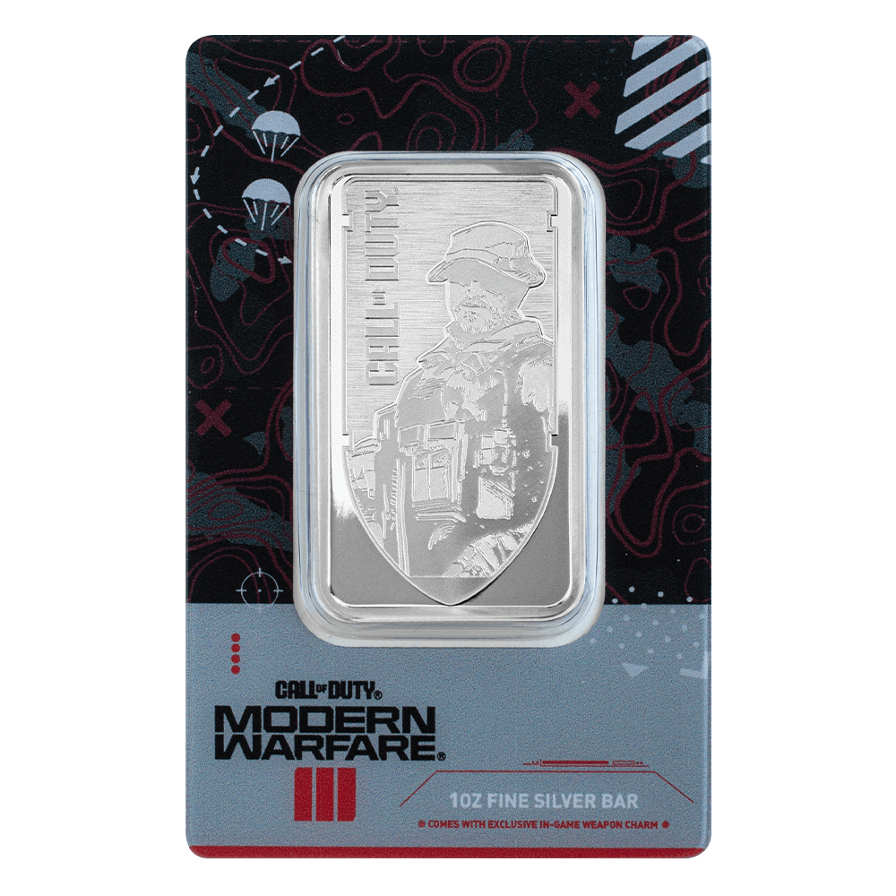 Switzerland PAMP 2024 WWII Call of Duty Modern Warfare 20th Anniversary Proof-Like Bar 1 oz .999 Silver with Pendant Frame / Bezel
