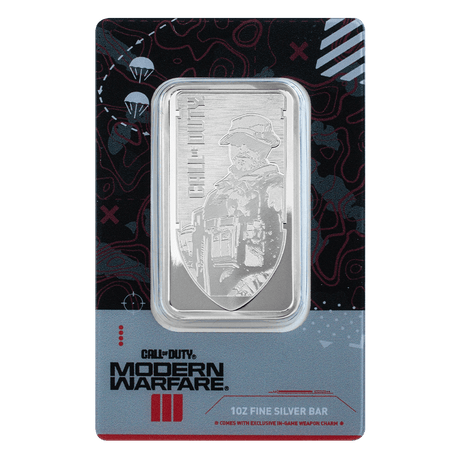 Switzerland PAMP 2024 WWII Call of Duty Modern Warfare 20th Anniversary Proof-Like Bar 1 oz .999 Silver with Pendant Frame / Bezel