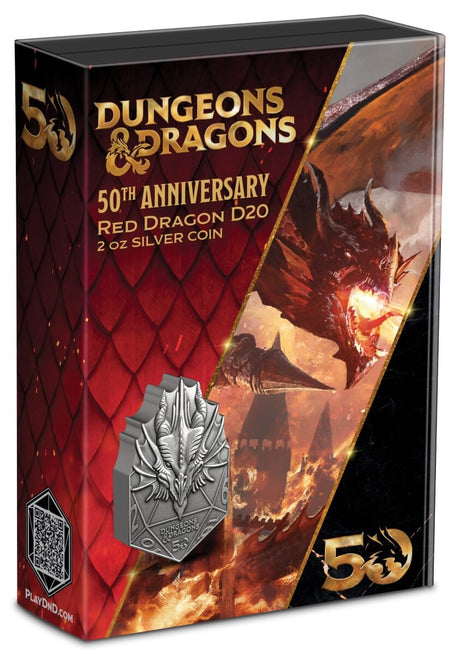 Niue 2024 $5 Hasbro Dungeons and Dragons 50th Anniversary 2 oz .999 Silver Antiqued Coin