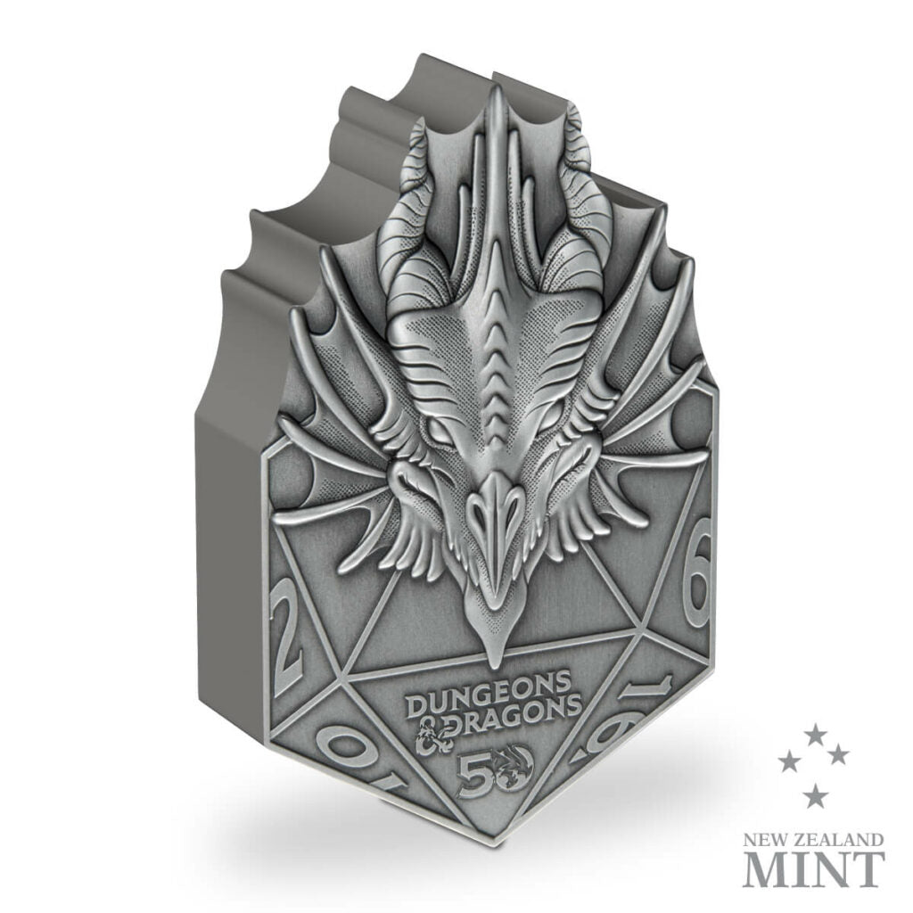 Niue 2024 $5 Hasbro Dungeons and Dragons 50th Anniversary 2 oz .999 Silver Antiqued Coin