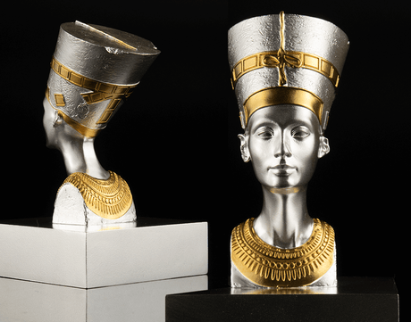 Samoa 2024 Nefertiti 5 oz Silver Matte Proof 3D Shaped Gilded Coin