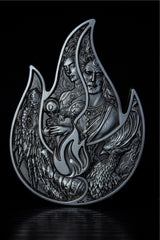 KOMSCO South Korea 2024 Eternal Flame 2 oz .999 Silver Antiqued Stacker