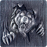 KOMSCO South Korea 2024 Furious Beasts Bear 2 oz .999 Silver Antiqued UHR Stacker