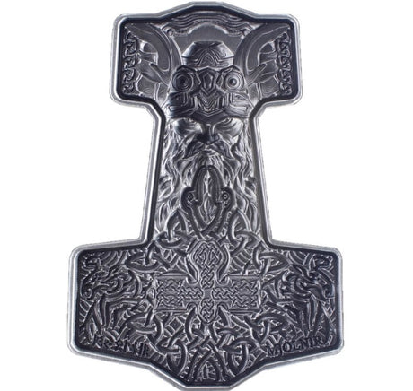 KOMSCO South Korea 2024 Thor’s Mjolnir Hammer 2 oz .999 Silver Antiqued UHR Stacker