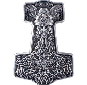 KOMSCO South Korea 2024 Thor’s Mjolnir Hammer 2 oz .999 Silver Antiqued UHR Stacker
