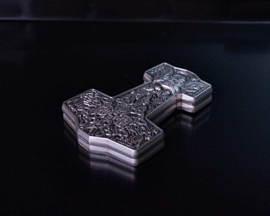 KOMSCO South Korea 2024 Thor’s Mjolnir Hammer 2 oz .999 Silver Antiqued UHR Stacker