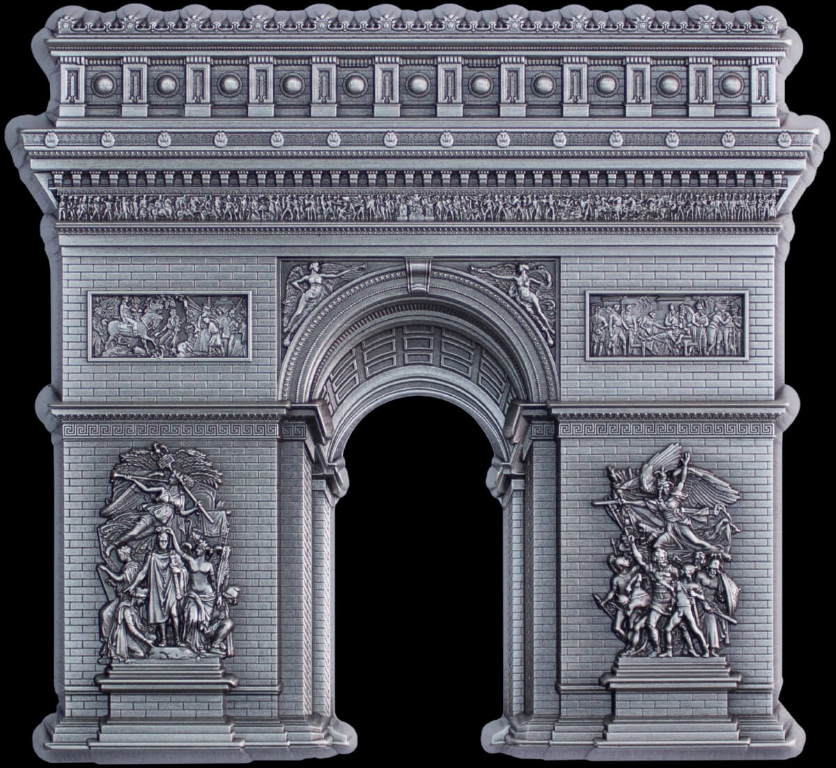 KOMSCO 2024 South Korea Triumphal Arch 2 oz Silver Ultra High Relief Antiqued Stacker