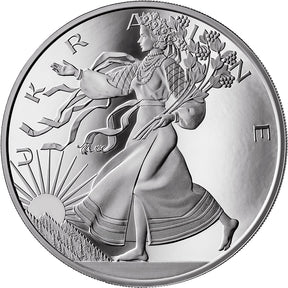 2024 United Crypto States .999  1 oz Silver Liberty of Ukraine Proof Coin Reverse