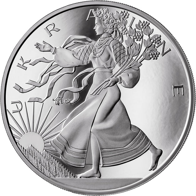 2024 United Crypto States .999  1 oz Silver Liberty of Ukraine Proof Coin Reverse