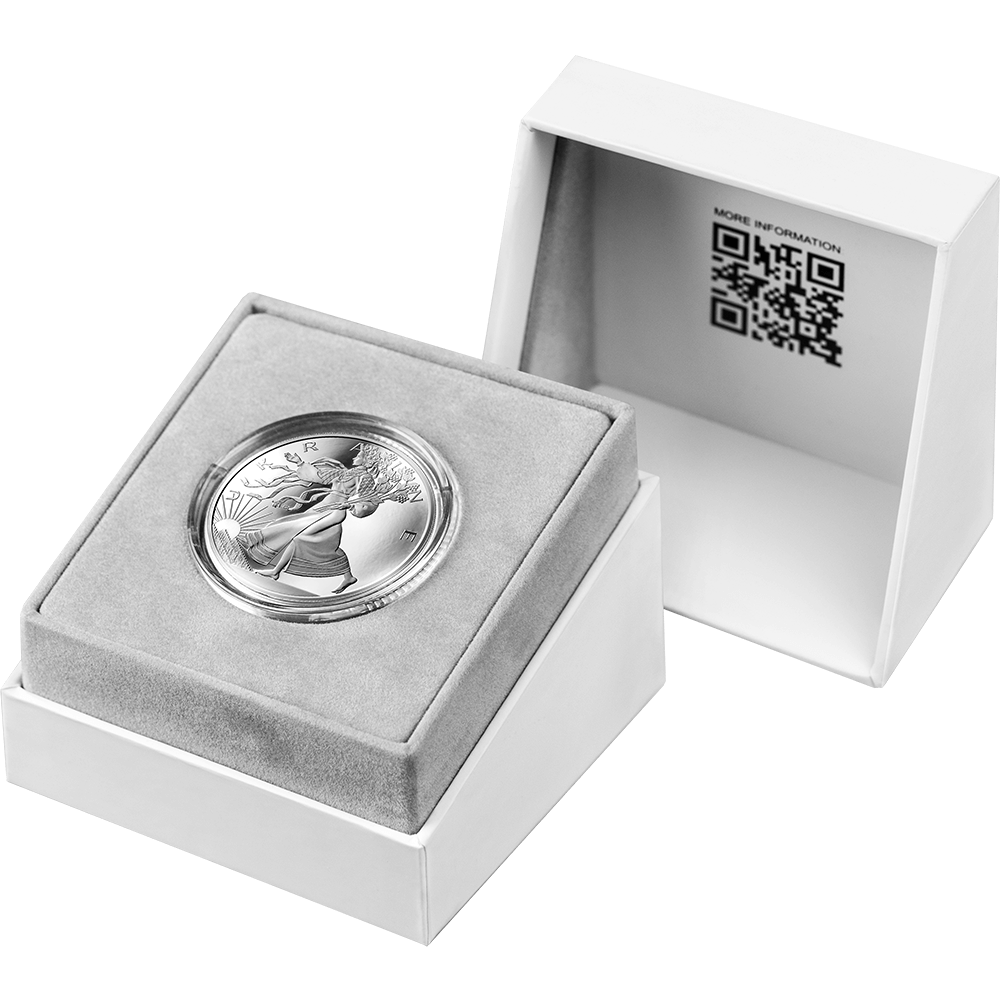 2024 United Crypto States .999  1 oz Silver Liberty of Ukraine Proof Coin Box