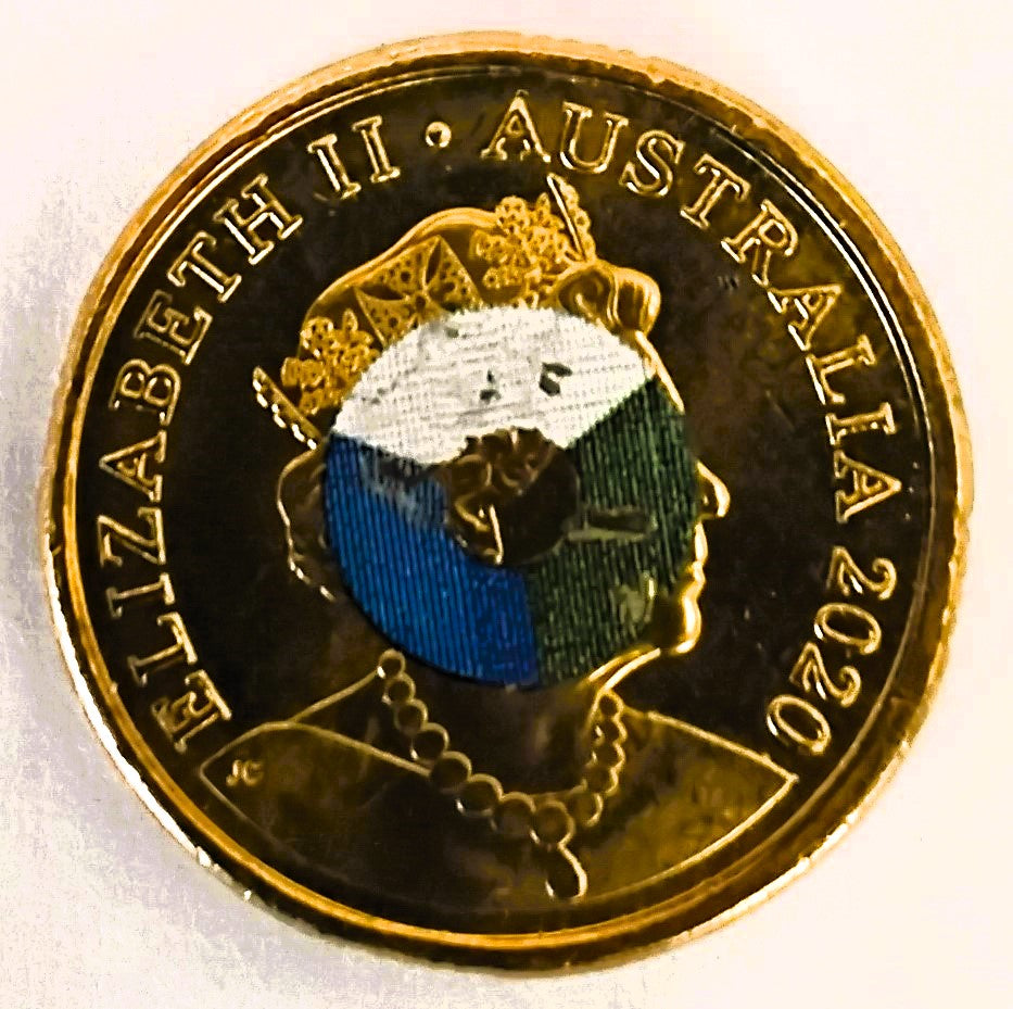 Australia 2020 $2 75th Anniversary End of WWII White Dove Coloured Uncirculated ex RAM Bag Bullseye Error