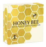 Ausralia 2025 $2 HONEY BEE 2oz .9999 Silver Antiqued Coloured Coin