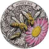 Ausralia 2025 $2 HONEY BEE 2oz .9999 Silver Antiqued Coloured Coin