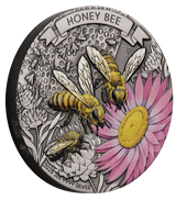 Ausralia 2025 $2 HONEY BEE 2oz .9999 Silver Antiqued Coloured Coin