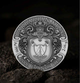 PRE-ORDER Cameroon  2025 2000 Francs BARBARIAN KING 2 oz .999 Silver Antiqued Colorized Gilded Coin
