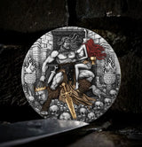 PRE-ORDER Cameroon  2025 2000 Francs BARBARIAN KING 2 oz .999 Silver Antiqued Colorized Gilded Coin