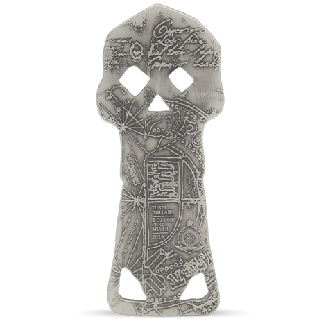 Niue 2025 $3 The Goonies Copper Bones Skeleton 2 oz Silver Coin *HUGE 80mm*