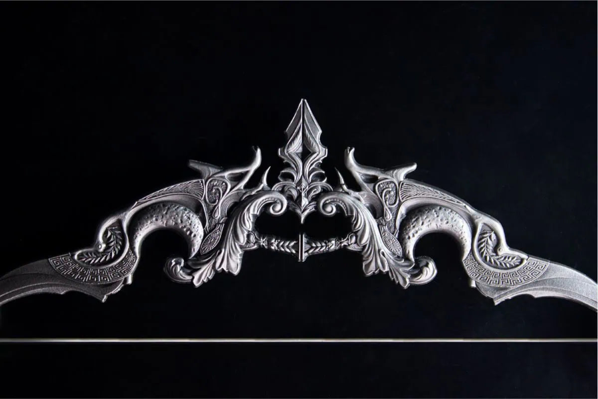KOMSCO South Korea 2025 DIVINE WEAPONS Crescent Bow 2 oz .999 Silver Antiqued Stacker