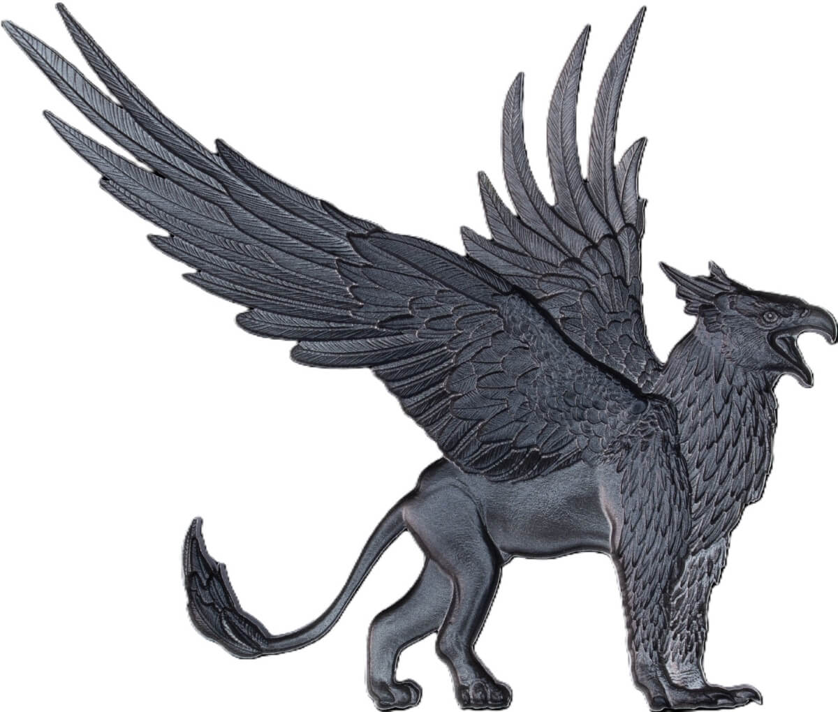 PRE -ORDER KOMSCO South Korea 2025 Mythical Beasts The Griffin 2 oz .999 Antiqued Silver Shaped Colorized Stacker