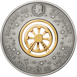 Tuvalu 2025 $2 FERRIS WHEEL 2 oz .9999 Silver Antiqued Colorized Coin with Crystal Inserts