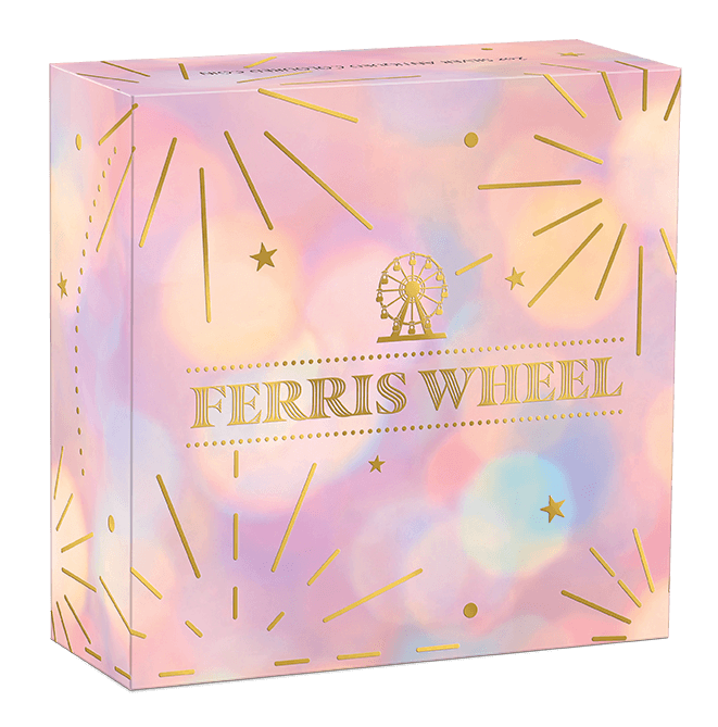Tuvalu 2025 $2 FERRIS WHEEL 2 oz .9999 Silver Antiqued Colorized Coin with Crystal Inserts