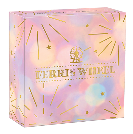 Tuvalu 2025 $2 FERRIS WHEEL 2 oz .9999 Silver Antiqued Colorized Coin with Crystal Inserts