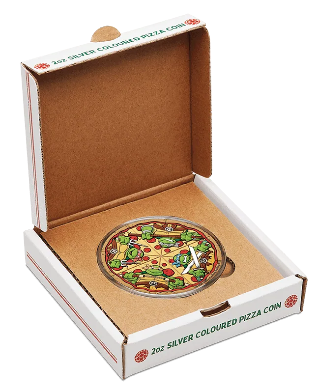 Tuvalu 2025 $2 PIZZA Teenage Mutant Ninja Turtles 2 oz .9999 Silver Colorised Coin