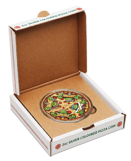 Tuvalu 2025 $2 PIZZA Teenage Mutant Ninja Turtles 2 oz .9999 Silver Colorised Coin