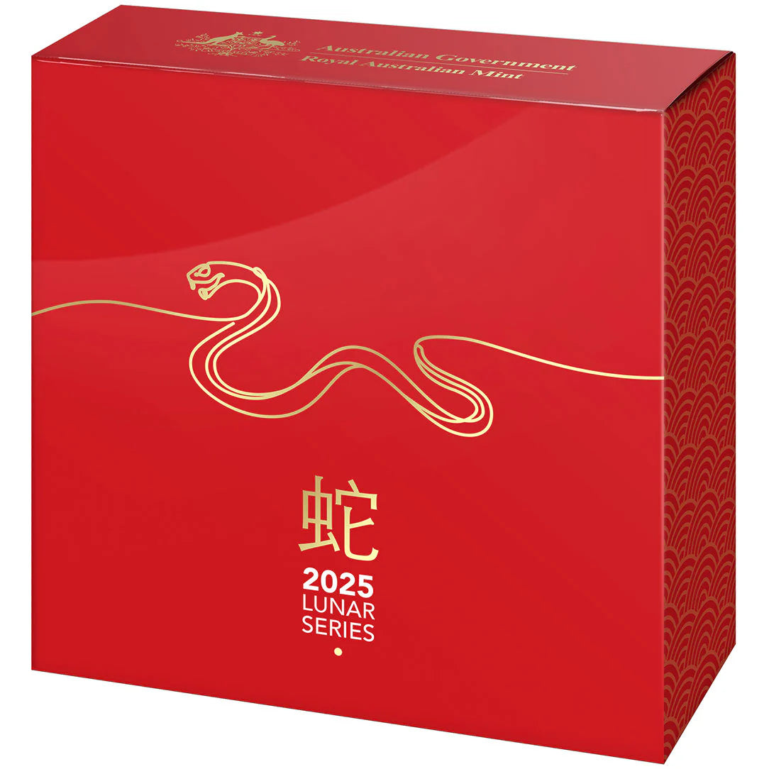 Australia 2025 $5 1 oz LUNAR YEAR of the SNAKE .999  Fine Silver Proof Domed Coin