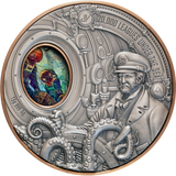 Samoa 2026 $1 20,000 LEAGUES UNDER THE SEA High Relief Rotating 15 grams .999 Silver & Copper Bimetal Antique Reverse