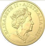 Gold coin featuring Queen Elizabeth II with 'Australia 2022' text