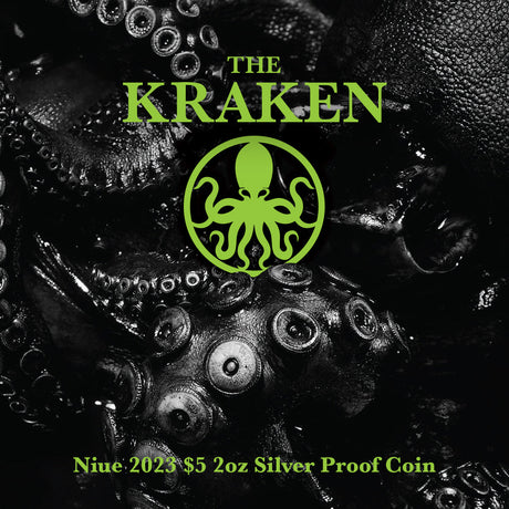 Niue 2023 $5 The Kraken 2oz .999 Silver Proof Coin 750 Minted Certificate # 200