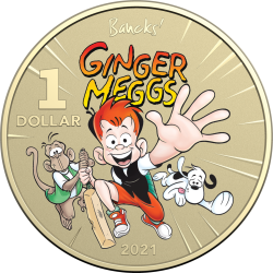 Australia 2021 $1  Centenary of Ginger Meggs - $1 Coloured Uncirculated Two Coin Set